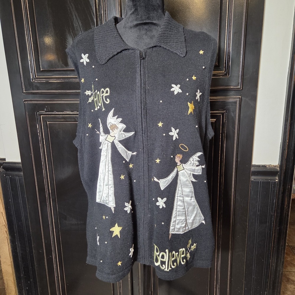 Vintage Blair Large Angel Hope,Believe Vest, Christams, Church, Casual